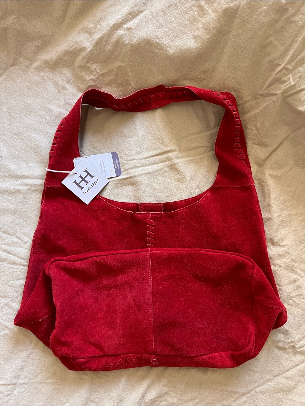 Hobo-style Shoulder Bag in Red by HAUTE HIPPIE